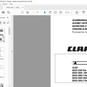 CLASS DISCO 3450 Plus 3050 3050 Plus 3050 C Plus 2650 2650 Plus 2650 C Plus Assembly Instruction Manual