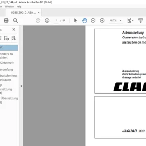 CLASS JAGUAR 900 - 830 Central lubrication system Conversion Instructions Manual DE_EN_FR