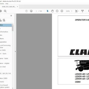 CLASS LEXION 460 LEXION 450 LEXION 440 LEXION 430 LEXION 420 LEXION 410 CEBIS Operator's Manual