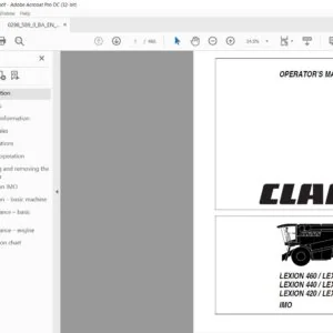 CLASS LEXION 460 LEXION 450 LEXION 440 LEXION 430 LEXION 420 LEXION 410 Operator's Manual