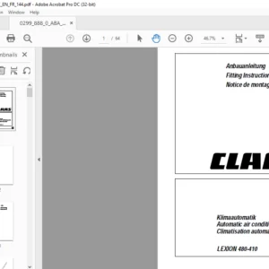 CLASS LEXION 480-410 Automatic air conditioning control Fitting Instructions Manual DE_EN_FR