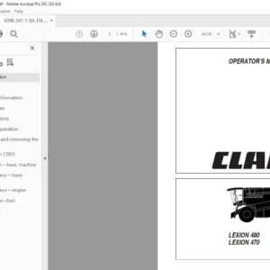 CLASS LEXION 480 LEXION 470 Operator's Manual - PDF DOWNLOAD