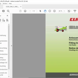 CLASS LEXION 560-510 LEXION 560 TERRA TRAC LEXION 560 Montana - 520 Montana Fitting Instructions Manual DE_EN_FR