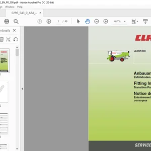 CLASS LEXION 580 Transition Pan Drive Fitting Instructions Manual DE_EN_FR