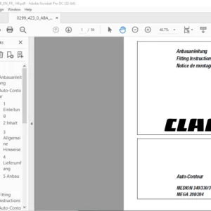CLASS MEDION 340 330 310 MEGA 208 204 Auto-Contour Fitting Instructions Manual DE_EN_FR