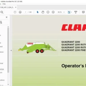 CLASS QUADRANT 2200 2200 ROTO CUT 2200 ROTO CUT HD 2200 FINE CUT Operator's Manual