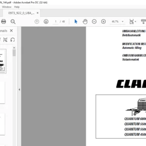 CLASS QUANTUM 6800 S P 5500 S-18 P-18 5500 S-16 P-16 4500 S P MODIFICATION INSTRUCTIONS Manual DE_EN