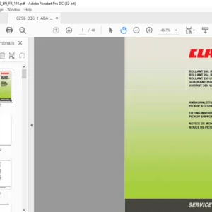 CLASS ROLLANT 240 250 254 255 ROLLANT 255 UNIWRAP QUADRANT 2100 2200 VARIANT 260 280 Fitting Instructions Manual DE_EN_FR