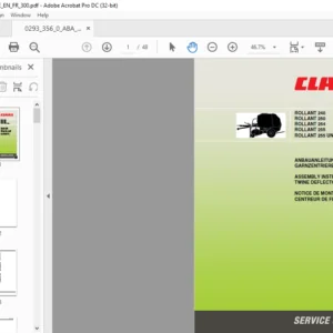 CLASS ROLLANT 240 250 254 255 ROLLANT 255 UNIWRAP Twine Deflector Arms Assembly Instructions Manual DE_EN_FR