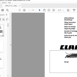CLASS RU 600 Guide fingers Fitting Instructions Manual DE_EN_FR_IT_ES