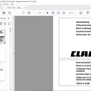 CLASS TARGO K-SERIE Reverse Fan Drive Fitting Instructions Manual DE_EN_FR_IT_ES