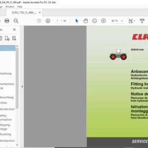 CLASS XERION 3300 Hydraulic trailer brake Fitting Instructions Manual DE_EN_FR_IT