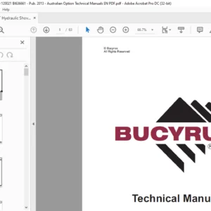 CAT Hydraulic Shovel Terex 218-029,Series B Australian Options Technical Manual - PDF DOWNLOAD