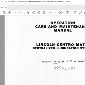 Cat Dragline 15-1-M Care Operation & Maintenance Manual - PDF DOWNLOAD