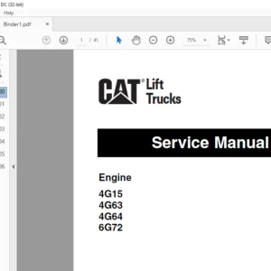 Caterpillar 4G15 4G63 4G64 6G72 Lift Trucks Service Manual - PDF DOWNLOAD