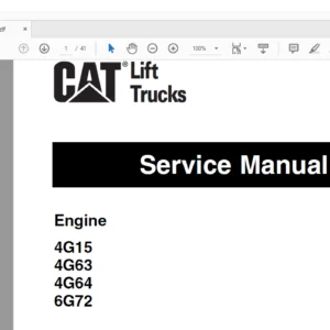 Caterpillar 4G15 4G63 4G64 6G72 Lift Trucks Service Manual - PDF DOWNLOAD