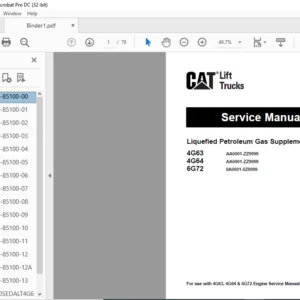 Caterpillar 4G63 4G64 6G72 Liquefied Petroleum Gas Supplement Service Manual - PDF DOWNLOAD