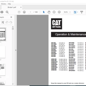 Caterpillar DP18NT Lift Trucks Operation & Maintenance Manual + Service Manual - PDF DOWNLOAD