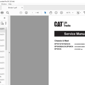 Caterpillar EP10CA Lift Trucks Chassis & Mast Service Manual - PDF DOWNLOAD