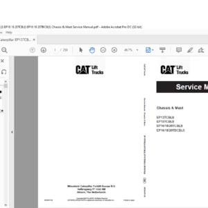 Caterpillar EP13TCB(J) EP15TCB(J) EP16 18 20TCB(J) EP16 18 20TBCB(J) Chassis & Mast Service Manual - PDF DOWNLOAD