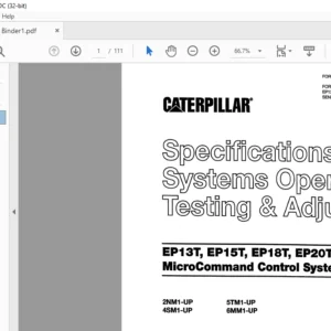 Caterpillar EP15T 36V Specifications Systems Operation Testing & Adjusting Manual - PDF DOWNLOAD