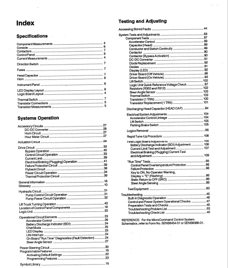 Caterpillar EP15T 36V Specifications Systems Operation Testing ...