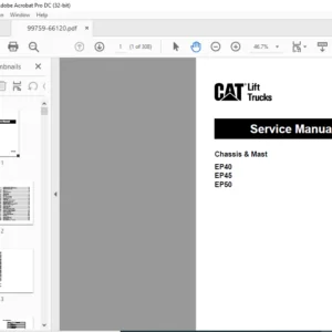 Caterpillar EP40 EP45 EP50 Chassis & Mast Lift Trucks Service Manual - PDF DOWNLOAD