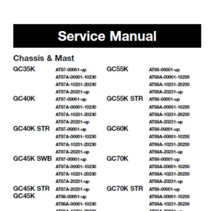 Caterpillar GC60K Lift Trucks Service Manuals - PDF DOWNLOAD