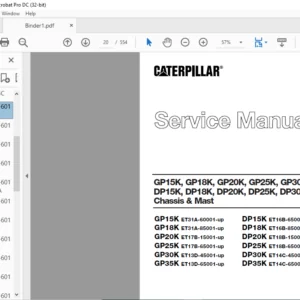 Caterpillar GP15K GP18K GP20K GP25K GP30K GP35K Chassis & Mast Service Manual - PDF DOWNLOAD