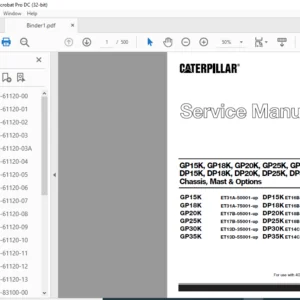 Caterpillar GP15K, GP18K, GP20K, GP25K, GP30K, GP35K Lift Trucks Service Manual - PDF DOWNLOAD