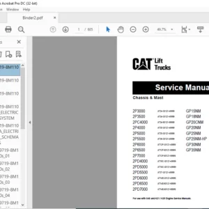Caterpillar GP25NM Lift Trucks Chassis & Mast Service Manual - PDF DOWNLOAD
