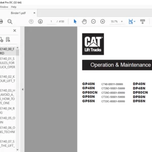 Caterpillar GP40N Lift Trucks Service Manual + Operation & Maintenance Manual