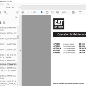 Caterpillar GP50CN Lift Trucks Service, Operation & Maintenance Manual - PDF DOWNLOAD