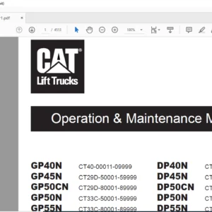 Caterpillar GP55N Lift Trucks Service Manual + Operation & Maintenance Manual - PDF DOWNLOAD