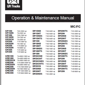 Caterpillar GPE20N Lift Trucks Service Manual + Operation & Maintenance Manual