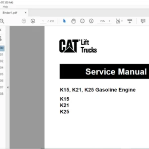 Caterpillar K15 K21 K25 Gasoline Engine Lift Trucks Service Manual - PDF DOWNLOAD