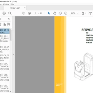 Caterpillar NO20NEX Lift Trucks Service Manual + Operation & Maintenance Manual