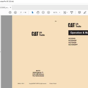 Caterpillar NO20NSP Lift Trucks Operation & Maintenance Manual - PDF DOWNLOAD