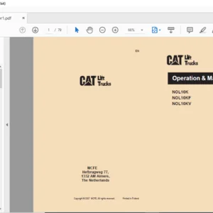 Caterpillar NOL10KV Lift Trucks Operation & Maintenance Manual - PDF DOWNLOAD