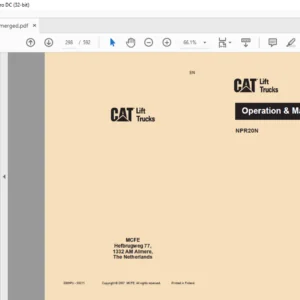 Caterpillar NPR20N Lift Trucks Operation & Maintenance Manual - PDF DOWNLOAD