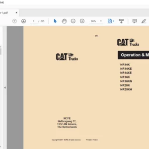 Caterpillar NR16K Lift Trucks Operation & Maintenance Manual - PDF DOWNLOAD