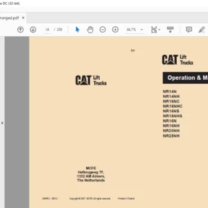 Caterpillar NR16N Lift Trucks Operation & Maintenance Manual - PDF DOWNLOAD