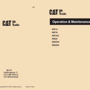 Caterpillar NR20 Lift Trucks Operation & Maintenance Manual - PDF DOWNLOAD