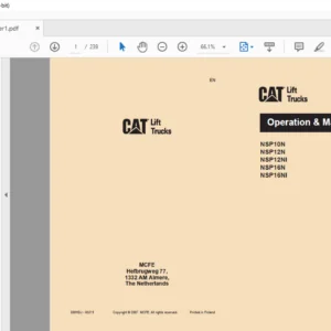 Caterpillar NSP12NI Lift Trucks Service Manual + Operation & Maintenance Manual - PDF DOWNLOAD