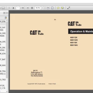 Caterpillar NSV12K Lift Trucks Operation & Maintenance Manual - PDF DOWNLOAD