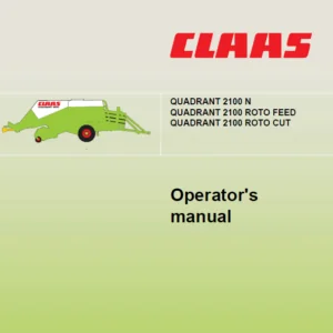 Claas Baler Quadrant 2100 N 2100 Roto Feed 2100 Roto Cut Operator_s Manual - PDF DOWNLOAD