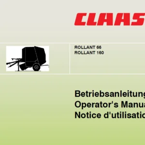 Claas Baler Rollant 66 160 Operator's Manual_FR DE EN RU - PDF DOWNLOAD