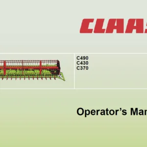 Claas C490 C430 C370 Operator's Manual - PDF DOWNLOAD