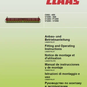 Claas C900-450 V1050-540 C1200 F1200 V1200-V1050 Operator's Manual DE_EN_ES_IT_FR_RU