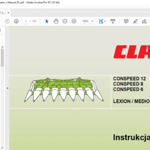Claas Conspeed 12 8 6 Lexion Medion Mega INSTRUKCJA OBSŁUGI - POLISH